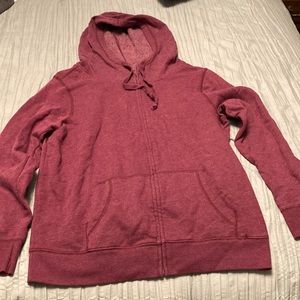 Maroon Old Navy zip up hooded sweatshirt size large